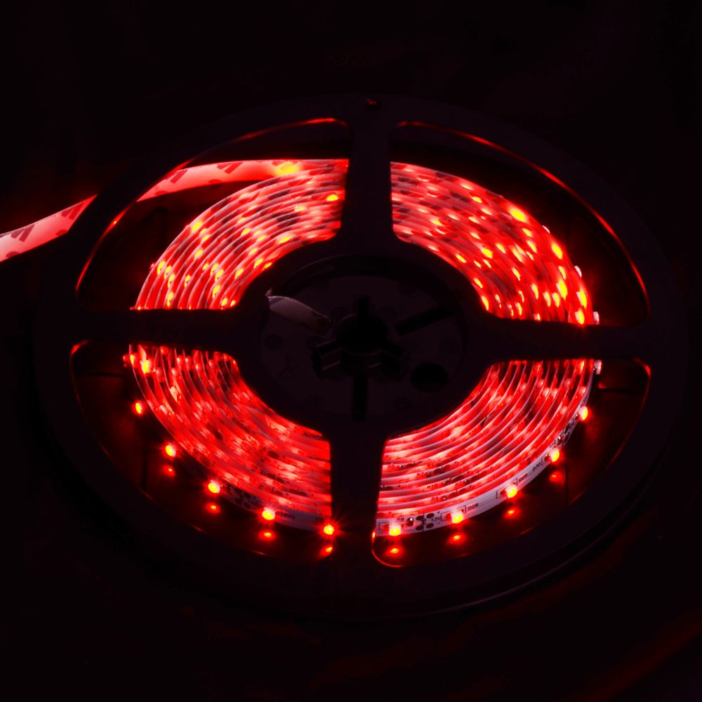 5M Red LED Flex Strip Light 60 LEDs per Meter 12V DC IP20