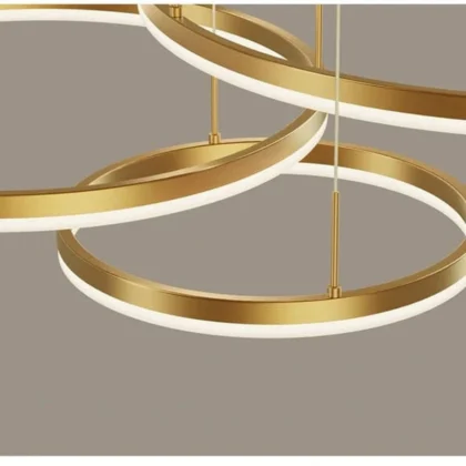 3 Ring Gold Chandelier (Medium) – Modern Luxury LED Ceiling Light