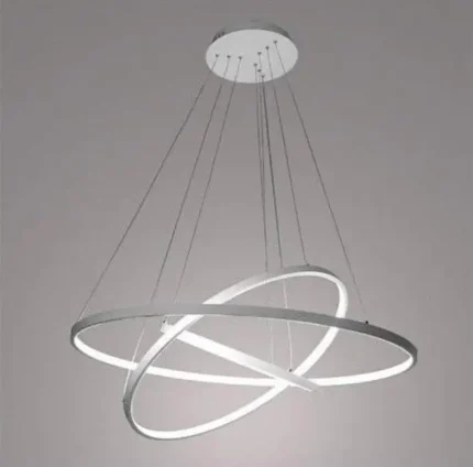 White LED Three-Ring Modern Chandelier Light for Dining Room