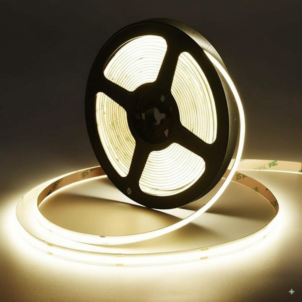 SIRYYUI 12V COB LED strip 5M natural white 4000K dotless tape light for ceiling installation Dubai